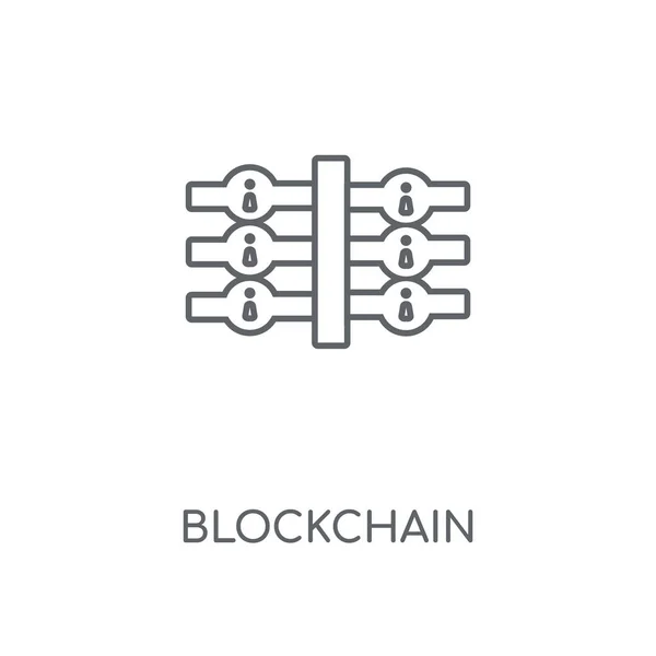 Ícone Linear Blockchain Projeto Símbolo Curso Conceito Blockchain Elementos Gráficos — Vetor de Stock