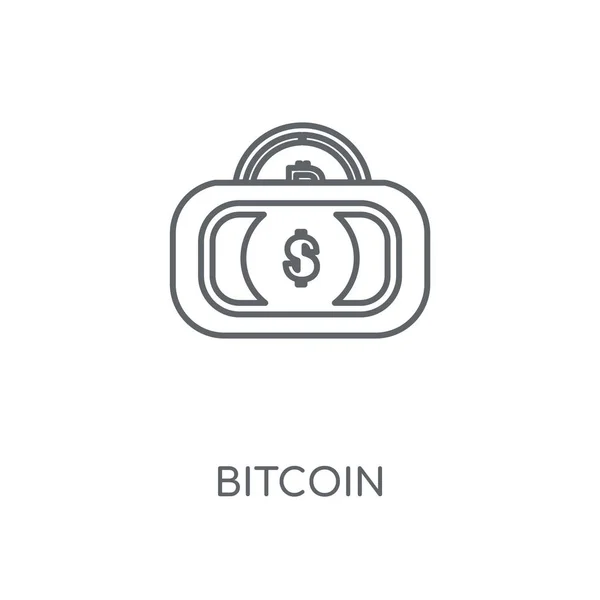 Bitcoin Lineaire Pictogram Bitcoin Beroerte Symbool Conceptontwerp Dunne Grafische Elementen — Stockvector