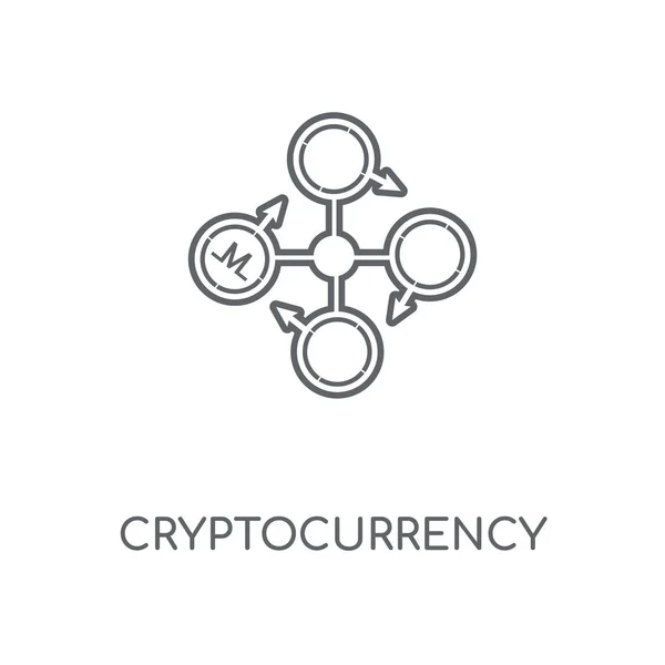 Cryptocurrency 線形アイコン Cryptocurrency ストローク シンボル デザインのコンセプト薄いグラフィック要素ベクトル イラスト 白い背景 Eps の概要パターン — ストックベクタ