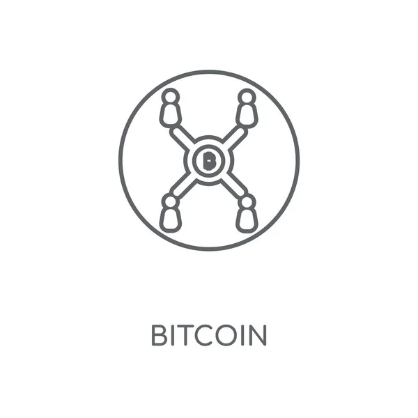 Bitcoin Lineaire Pictogram Bitcoin Beroerte Symbool Conceptontwerp Dunne Grafische Elementen — Stockvector