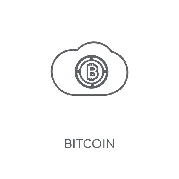 Ícone Linear Bitcoin Bitcoin Conceito Design Símbolo Acidente Vascular Cerebral — Vetor de Stock