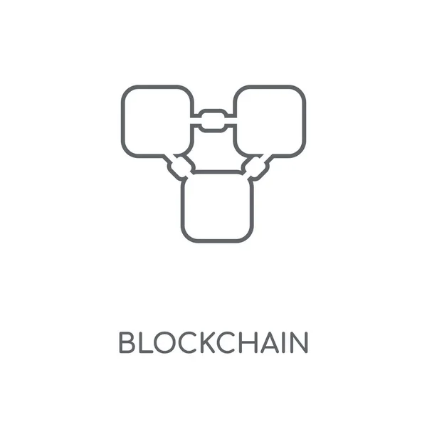 Ícone Linear Blockchain Projeto Símbolo Curso Conceito Blockchain Elementos Gráficos — Vetor de Stock