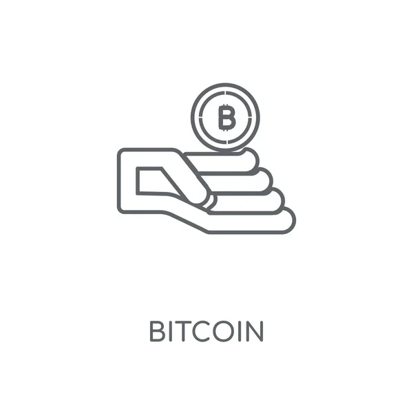 Bitcoin Lineaire Pictogram Bitcoin Beroerte Symbool Conceptontwerp Dunne Grafische Elementen — Stockvector