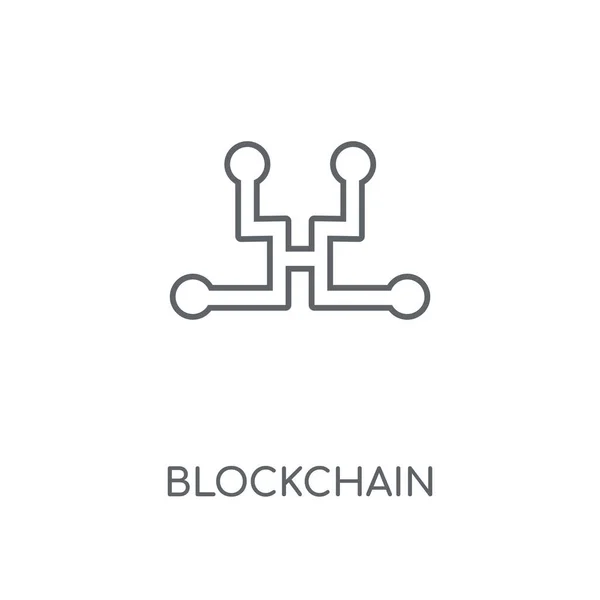 Lineares Blockchain Symbol Das Blockchain Konzept Hat Symbolcharakter Dünne Grafische — Stockvektor