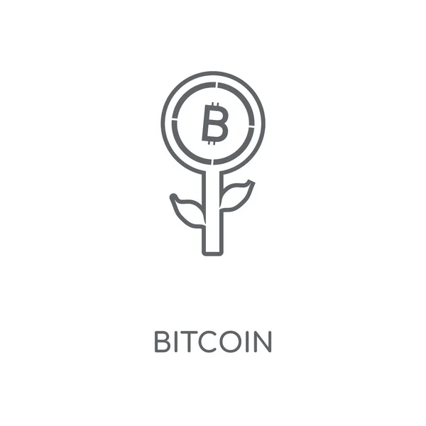 Bitcoin Lineaire Pictogram Bitcoin Beroerte Symbool Conceptontwerp Dunne Grafische Elementen — Stockvector