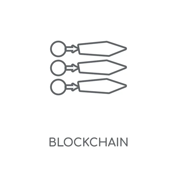 Ícone Linear Blockchain Projeto Símbolo Curso Conceito Blockchain Elementos Gráficos — Vetor de Stock