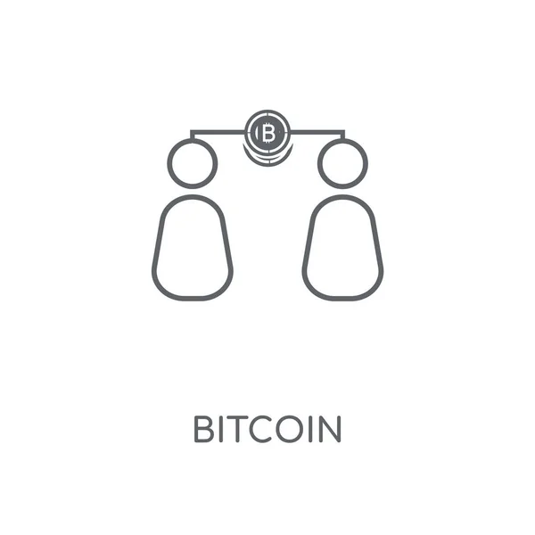 Lineares Bitcoin Symbol Das Bitcoin Konzept Hat Symbolcharakter Dünne Grafische — Stockvektor