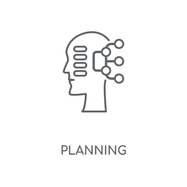 Planeando Icono Lineal Diseño Símbolo Carrera Concepto Planificación Elementos Gráficos — Archivo Imágenes Vectoriales