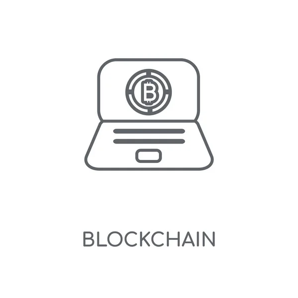Ícone Linear Blockchain Projeto Símbolo Curso Conceito Blockchain Elementos Gráficos — Vetor de Stock