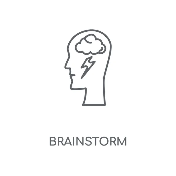 Brainstorming Lineare Ikone Brainstorming Konzept Und Symboldesign Dünne Grafische Elemente — Stockvektor