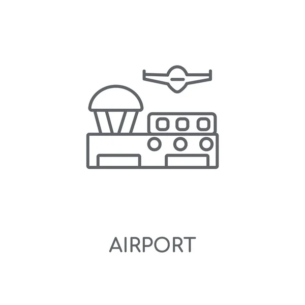 Havaalanı Doğrusal Simgesi Havaalanı Kavramı Kontur Sembolü Tasarım Nce Grafik — Stok Vektör