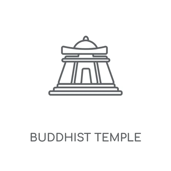Temple Bouddhiste Icône Linéaire Bouddhiste Temple Concept Avc Symbole Conception — Image vectorielle
