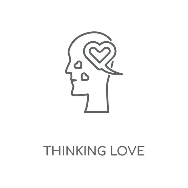 Мысль Любви Линейная Икона Мышление Любовь Концепция Штрих Символа Дизайн — стоковый вектор