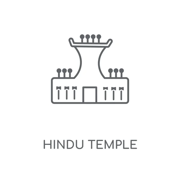 Hinduiskt Tempel Linjär Ikonen Hinduiskt Tempel Konceptdesign Stroke Symbol Tunn — Stock vektor