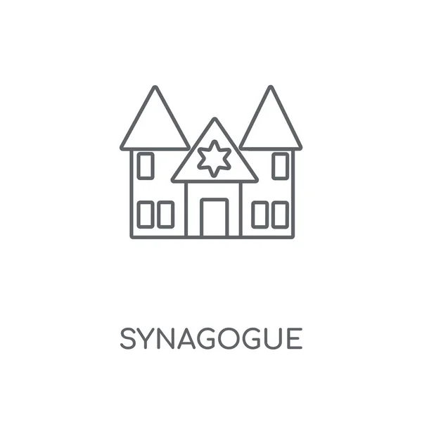 Synagoge Lineaire Pictogram Synagoge Beroerte Symbool Conceptontwerp Dunne Grafische Elementen — Stockvector