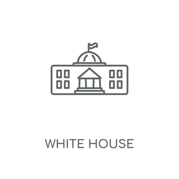 Weißes Haus Lineare Ikone White House Konzept Strich Symbol Design — Stockvektor