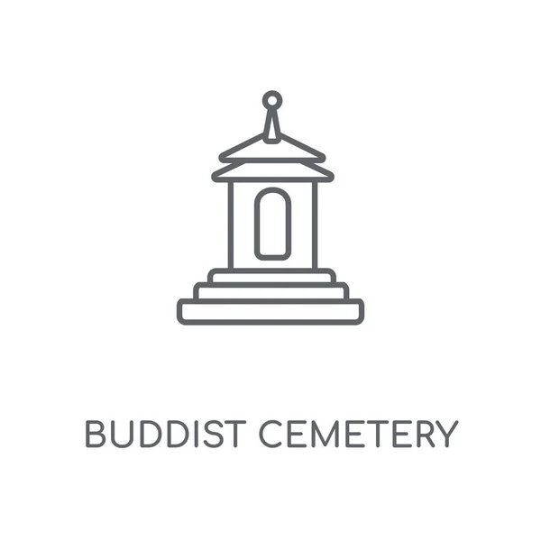 Cimetière Buddiste Icône Linéaire Cimetière Buddist Concept Course Symbole Design — Image vectorielle