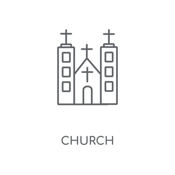 Ikon Linear Gereja Desain Simbol Coretan Konsep Gereja Ilustrasi Vektor - Stok Vektor