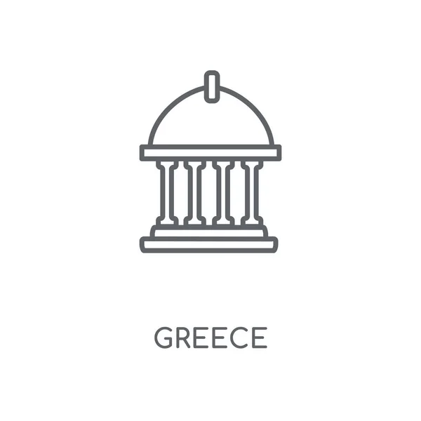 Ícone Linear Grécia Grécia Conceito Design Símbolo Acidente Vascular Cerebral — Vetor de Stock