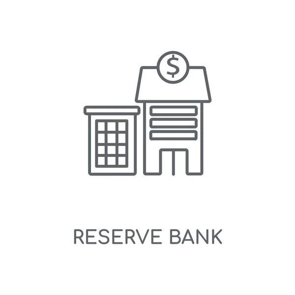 Banco Reserva Ícone Linear Reserva Banco Conceito Traço Símbolo Design — Vetor de Stock