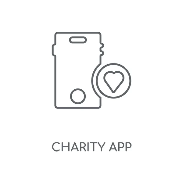 Лінійна Ікона Благодійності Дизайн Символів Інсульту Charity App Тонкі Графічні — стоковий вектор