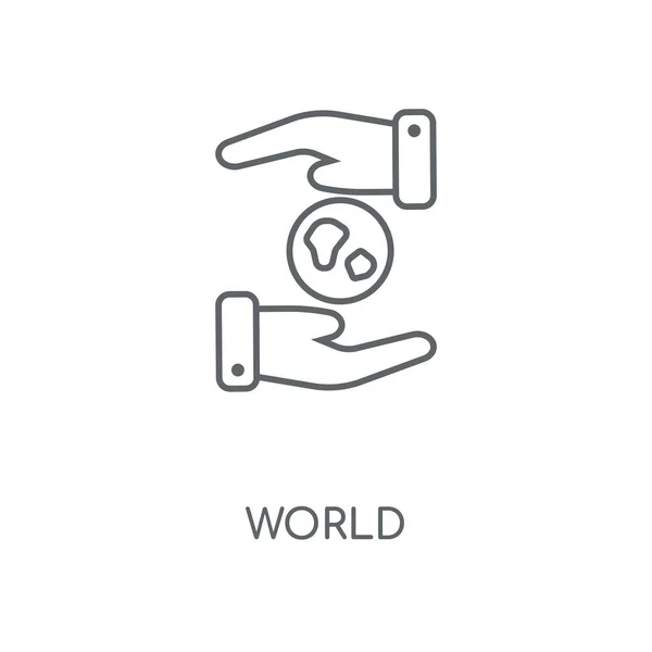 Мировая Линейная Икона Мировая Концепция Дизайна Символов Штрихов Тонкие Графические — стоковый вектор