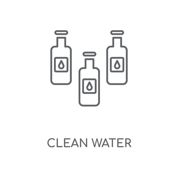 Ícone Linear Clean Water Design Símbolo Curso Conceito Água Limpa — Vetor de Stock
