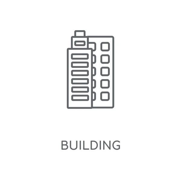 Costruire Icona Lineare Design Del Simbolo Del Tratto Del Concetto — Vettoriale Stock
