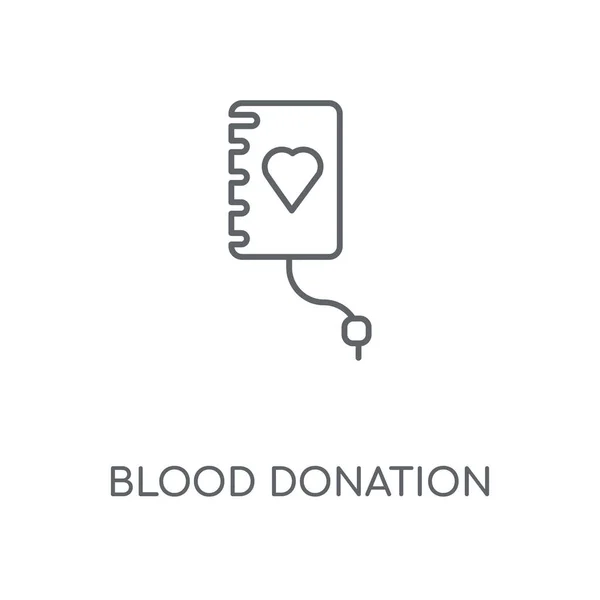 Kan Bağışı Doğrusal Simgesi Kan Bağışı Kavramı Kontur Sembolü Tasarım — Stok Vektör