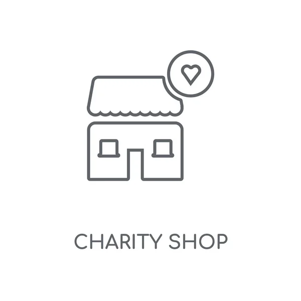 Charity Shop Linear Icon Charity Shop Concept Stroke Symbol Design — Stock Vector