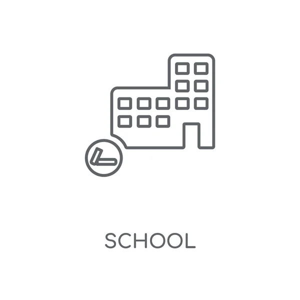 Шкільна Лінійна Ікона Дизайн Символів Інсульту Шкільної Концепції Тонкі Графічні — стоковий вектор
