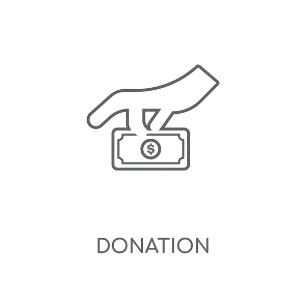 Donation Linear Icon Donation Concept Stroke Symbol Design Thin Graphic — Stock Vector