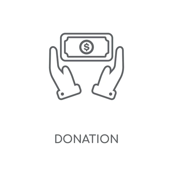 Donation Linear Icon Donation Concept Stroke Symbol Design Thin Graphic — Stock Vector