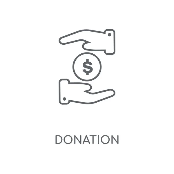 Donationen Linjär Ikonen Donationen Konceptdesign Stroke Symbol Tunn Grafiska Element — Stock vektor