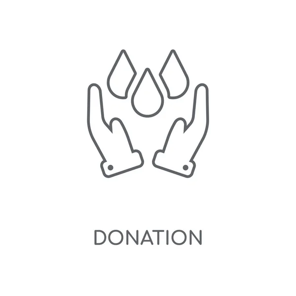 Donation Linear Icon Donation Concept Stroke Symbol Design Thin Graphic — Stock Vector