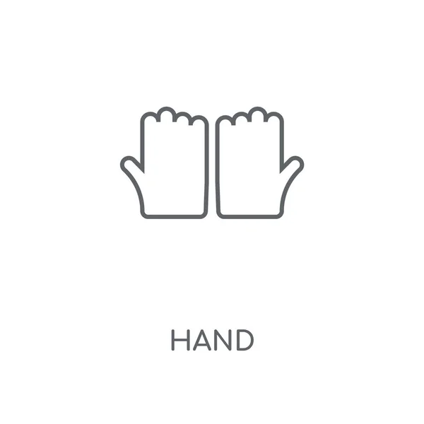 Ícone Linear Mão Design Símbolo Curso Conceito Mão Elementos Gráficos — Vetor de Stock