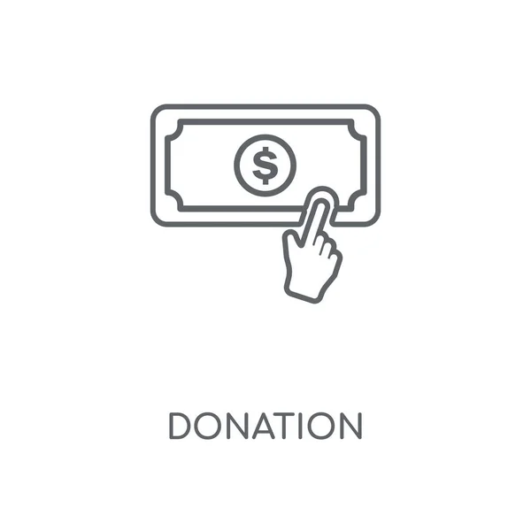 Donation Linear Icon Donation Concept Stroke Symbol Design Thin Graphic — Stock Vector