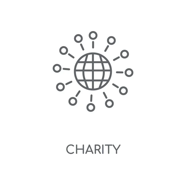Charity Linear Icon Charity Concept Stroke Symbol Design Thin Graphic — Stock Vector