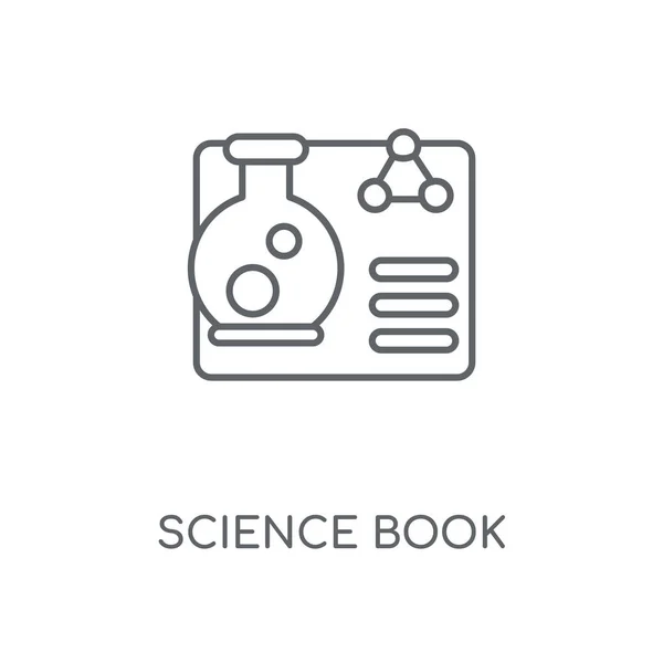 Icona Lineare Del Libro Scienze Design Del Simbolo Del Tratto — Vettoriale Stock