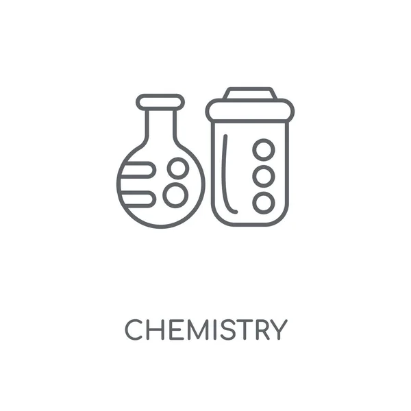 化学線形アイコン 化学概念ストローク シンボル デザイン 薄いグラフィック要素ベクトル イラスト 白い背景 Eps の概要パターン — ストックベクタ