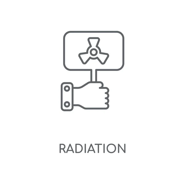 Icône Linéaire Rayonnement Concept Rayonnement Conception Symbole Course Illustration Vectorielle — Image vectorielle