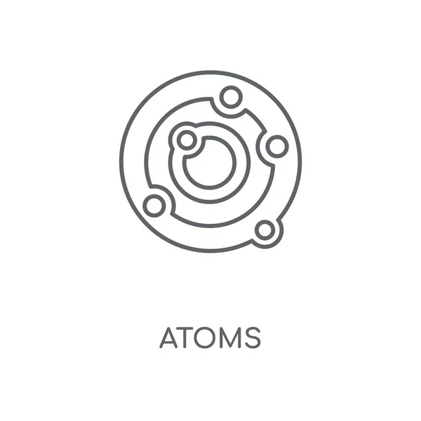 原子線形アイコン 原子概念ストローク シンボル デザイン 薄いグラフィック要素ベクトル イラスト 白い背景 Eps の概要パターン — ストックベクタ