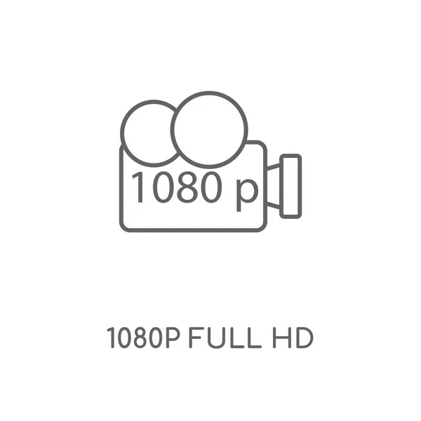 Ikona Liniowej Full 1080P 1080P Full Koncepcja Skok Symbol Projekt — Wektor stockowy