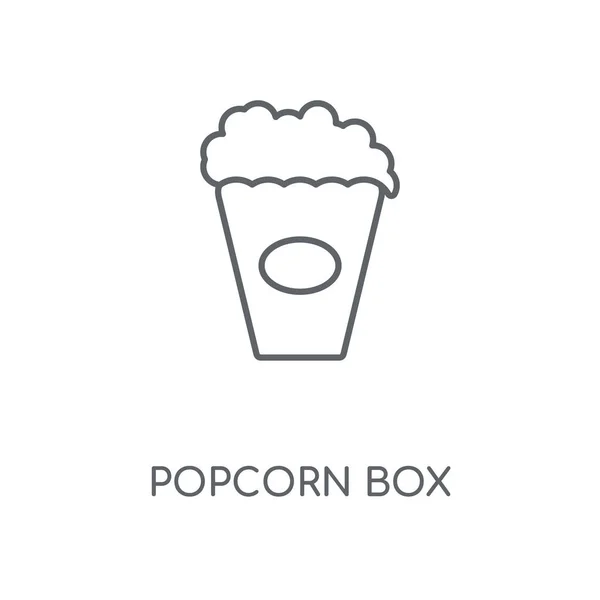 Popcorn Box Icône Linéaire Conception Symbole Course Concept Boîte Maïs — Image vectorielle