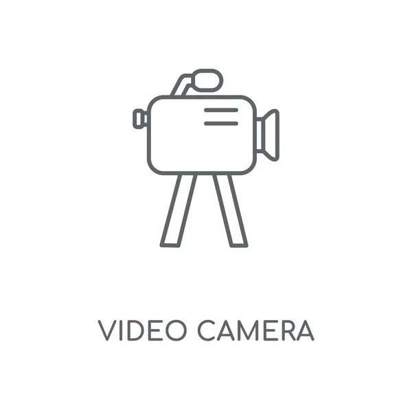 Ícone Linear Câmera Vídeo Design Símbolo Curso Conceito Câmera Vídeo — Vetor de Stock