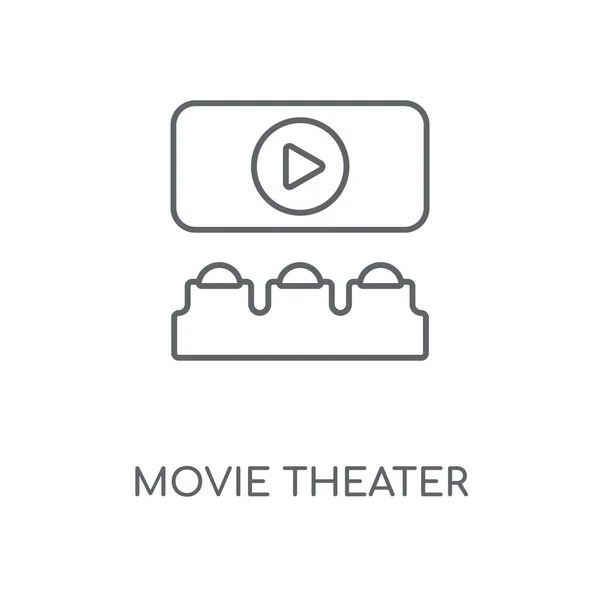 电影院线性图标 电影院概念笔画符号设计 薄的图形元素向量例证 在白色背景上的轮廓样式 Eps — 图库矢量图片