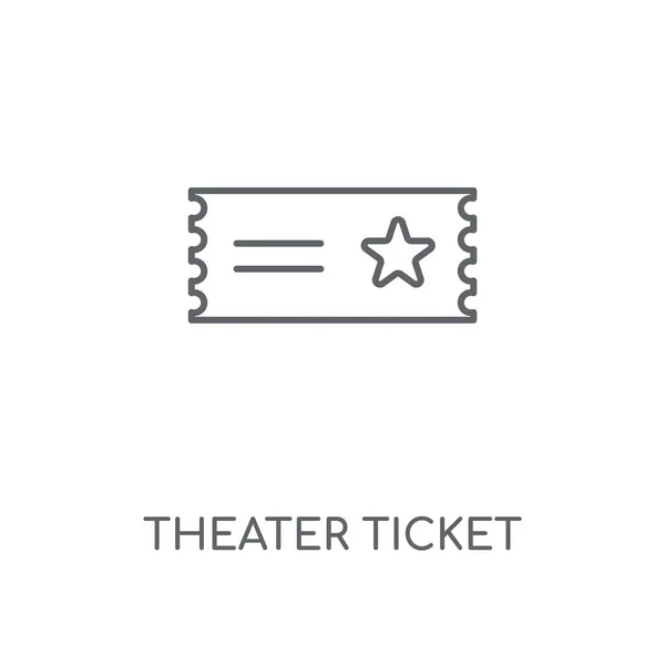 Tiyatro Bileti Doğrusal Simgesi Tiyatro Bileti Kavramı Kontur Sembolü Tasarım — Stok Vektör