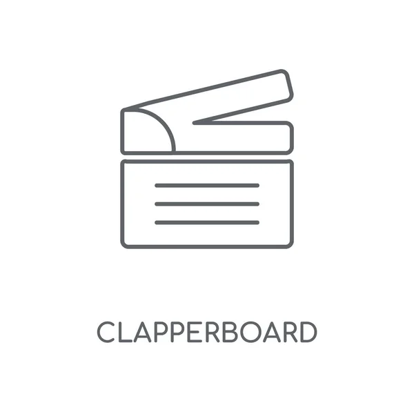 Clapperboard Lineáris Ikonra Clapperboard Stroke Szimbólum Koncepcióterv Vékony Grafikai Elemek — Stock Vector