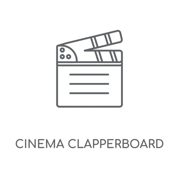 Icono Lineal Tablero Aplausos Cine Cinema Clapperboard Concepto Trazo Símbolo — Vector de stock