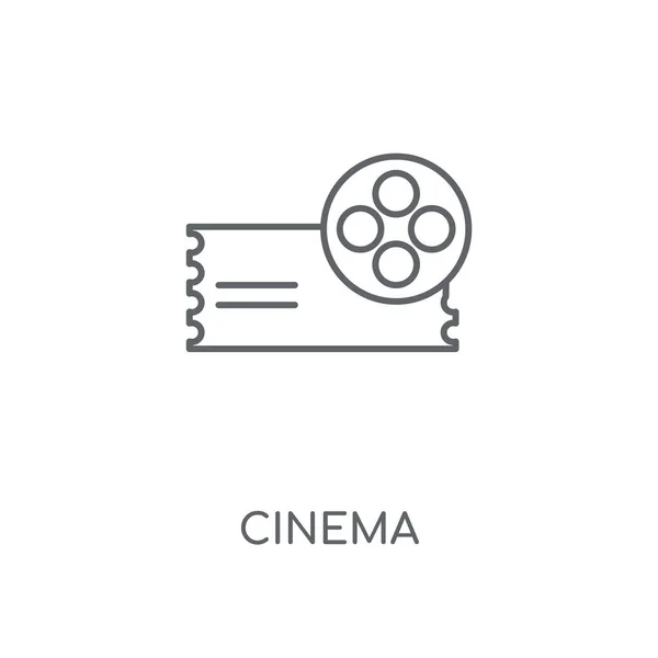 Ícone Linear Cinema Design Símbolo Traço Conceito Cinema Elementos Gráficos — Vetor de Stock